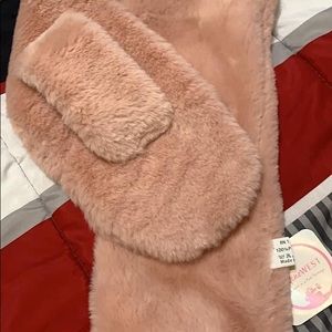 Pink plush Scarf